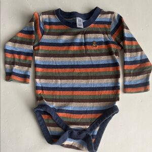 Baby Gap Striped Long Sleeve Baby Onesie Boys 6-12 Months